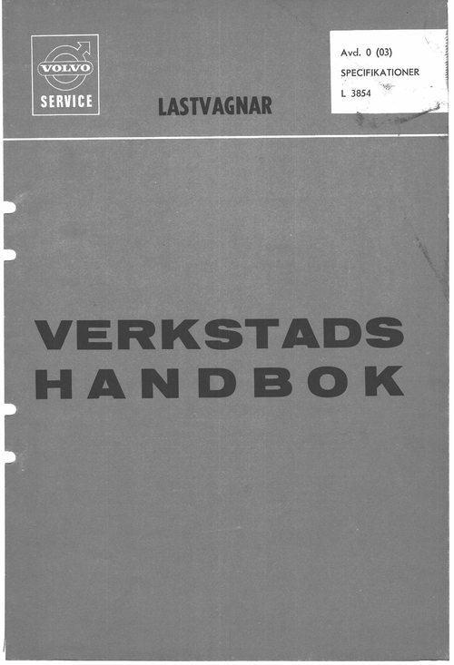 Product picture Volvo L3854 verkstadshandbok kapitel Specifikationer