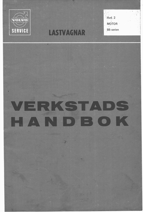 Product picture Volvo 88-serien verkstadshandbok kapitel Motor