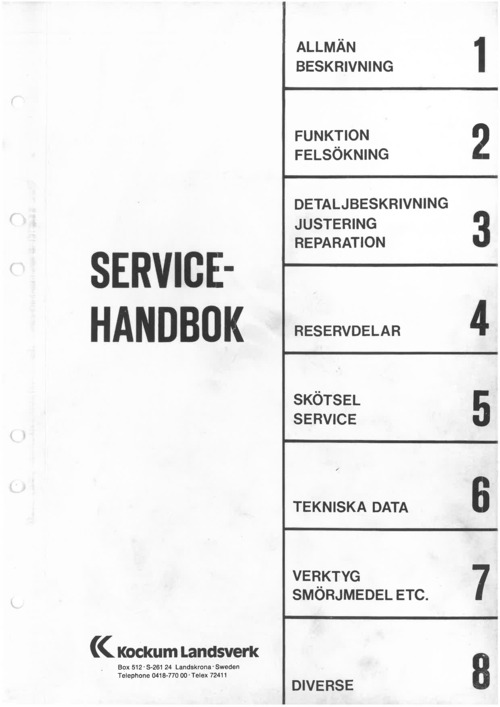 Product picture Kockum Landsverk K414/K414B service- och instruktionsbok