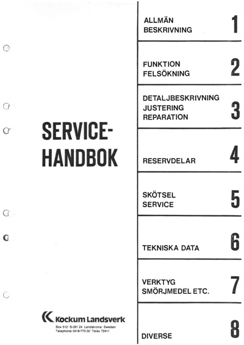 Product picture Kockum Landsverk tipptruck K445 servicehandbok