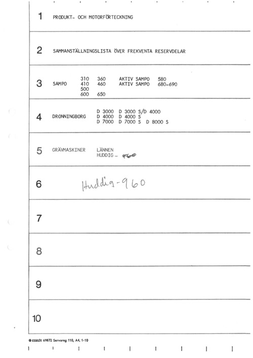 Product picture Valmet engines (Sampo/Dronningborg/Laennen/Huddig) parts