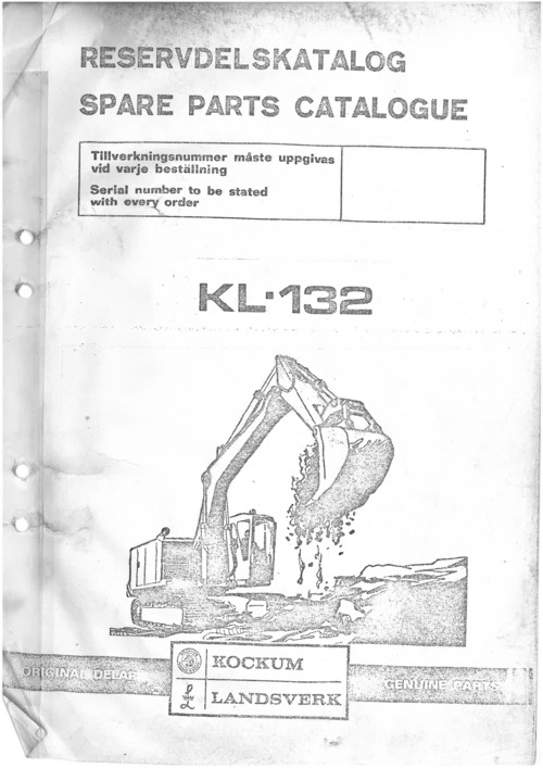 Product picture Kockum Landsverk KL-132 reservdelskatalog