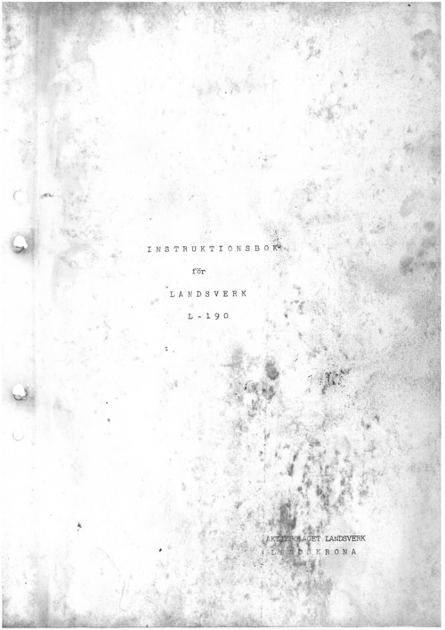 Product picture Landsverk L-190 instruktionsbok/operators manual