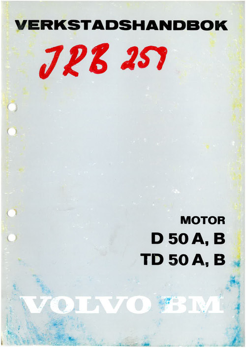 Product picture Volvo BM D 50 A, B TD 50 A, B verkstadshandbok