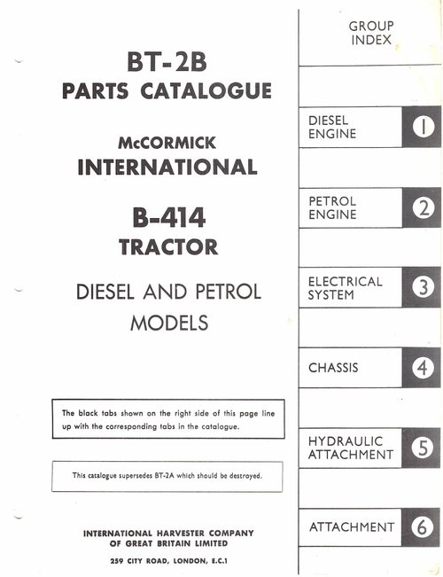 Product picture McCormick International B-414 tractor parts catalogue