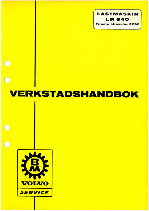 Product picture BM Volvo lastmaskin LM840 verkstadshandbok