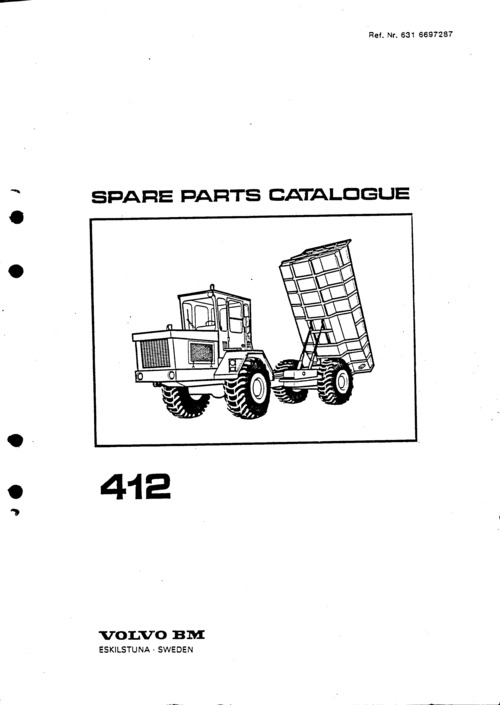 Product picture Volvo BM 412/K412 reservdelskatalog/parts manual
